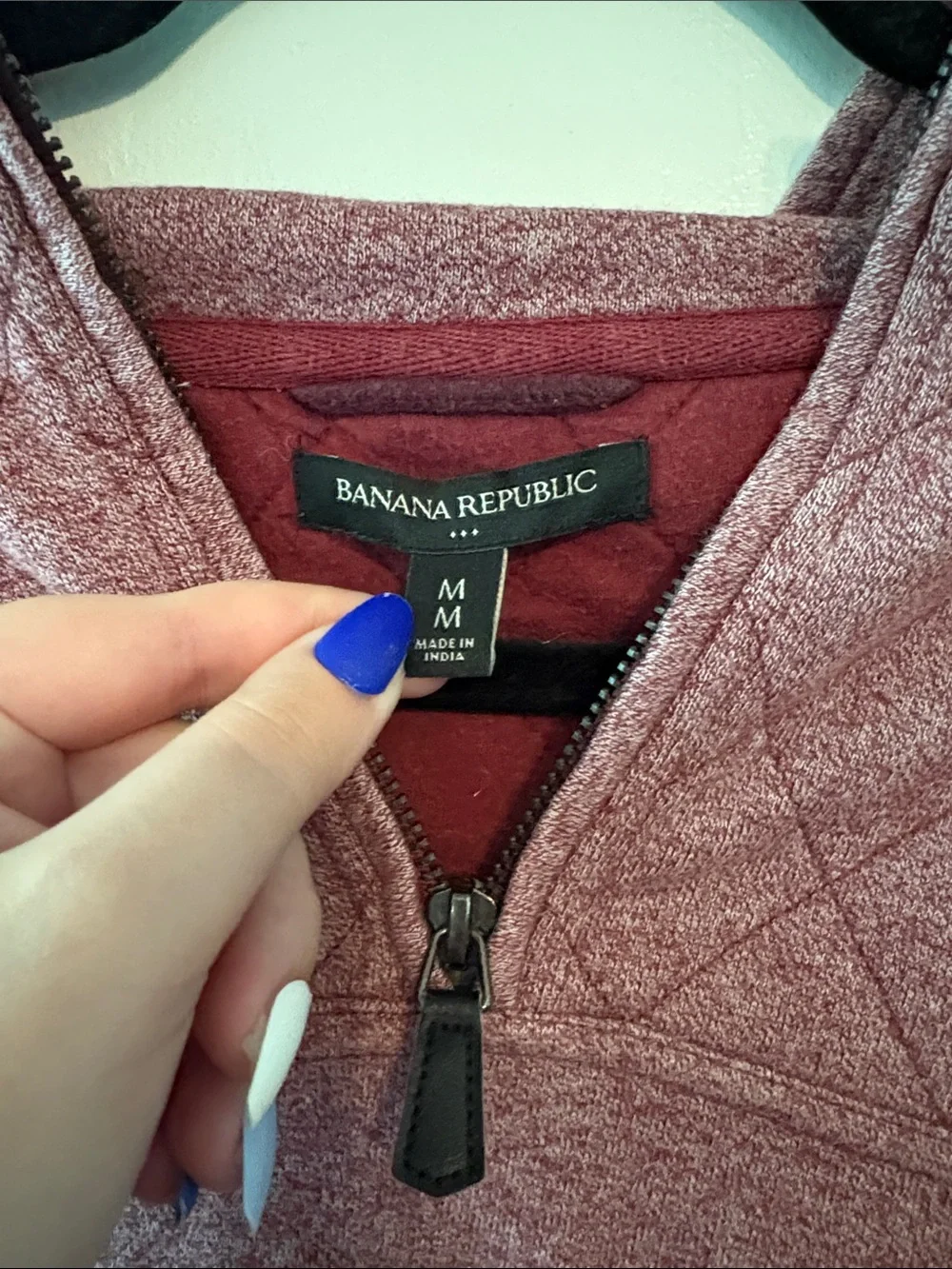 Banana Republic Men's Quarter-Zip Sweater - Dusty Mauve